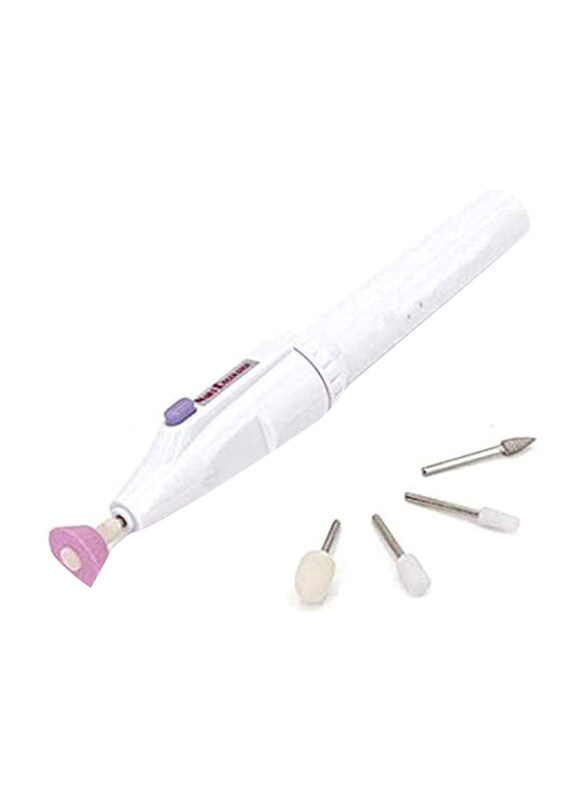 

Generic Professional Mini Electric Manicure & Pedicure Nail File 5-in-1 Salon Shaper Kit, White