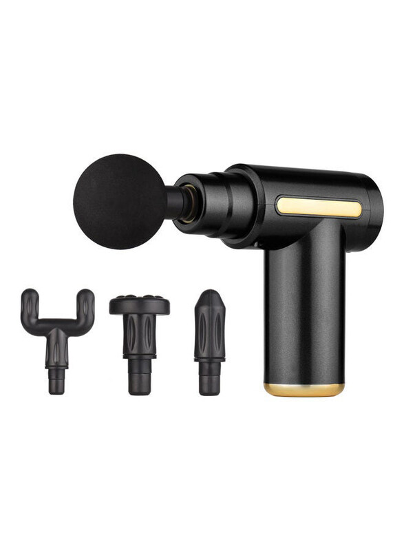 

Generic 6-Level Mini Fascia Massager with 4 Heads and USB Cable, Black/Gold