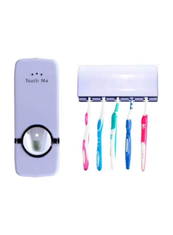 

Kidcia Auto Squeezing Toothpaste Dispenser And Toothbrush Holder Set, White