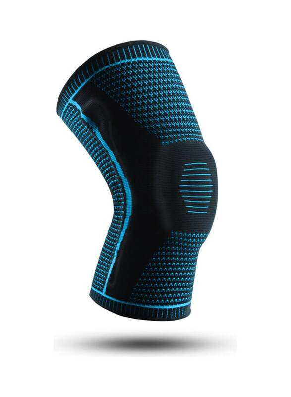 

Generic Knee Brace Support With Side Stabilizers Sports Sleeves Silicone Pad, Medium, Blue