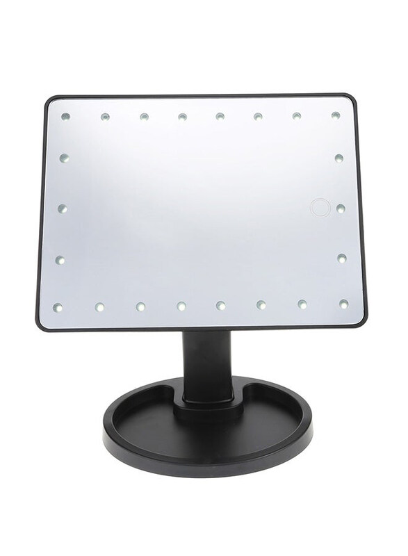 

Generic 360 Degree Rotating LED Touch Screen Makeup Mirror, Black