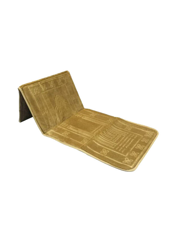 

Generic 2 in 1 Foldable Prayer Mat And Backrest, 114x54cm, Gold