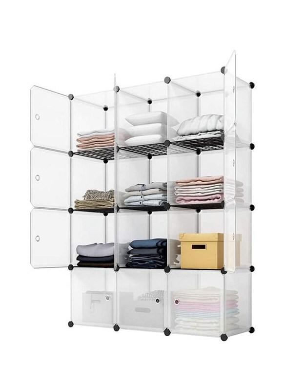 

Generic 12-Cubes DIY Shoes Wardrobe Storage Shoe Rack Shoe Tower Storage Cabinet Shoe Organizer, Transparent
