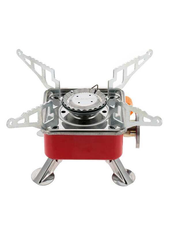 

Generic Portable Camping Gas Stove, Silver/Red