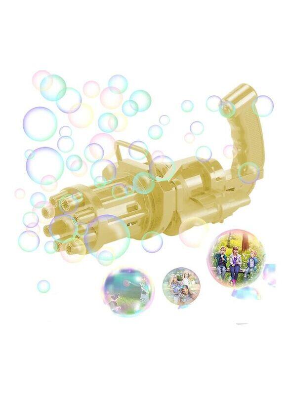 

XiuWoo 8-Hole Huge Amount Bubble Maker Gun, W15, Ages 2+, Gold