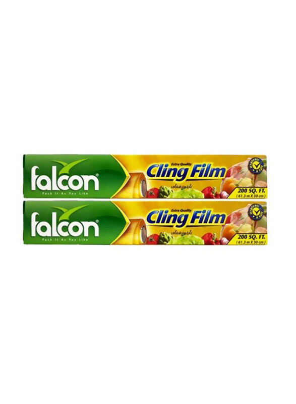 

Falcon Cling Film, Clear, 61.3 x 0.3M, 2 Pack