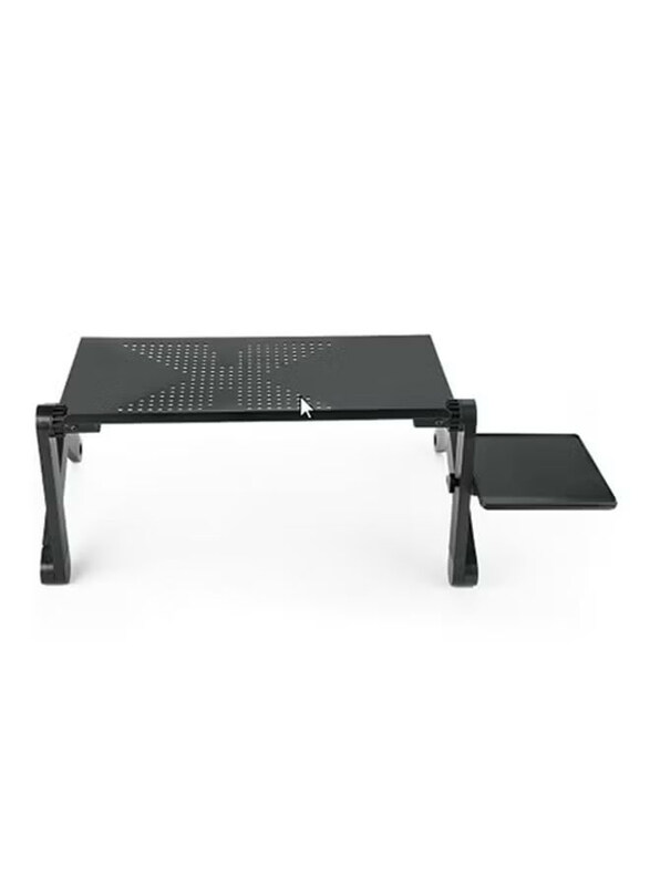 

Generic Adjustable Folding Laptop Table with Desk Tray, Black