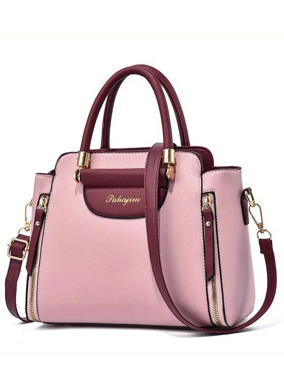 

Pahajim PU Leather Large Capacity Casual Shoulder Bag for Women, Pink
