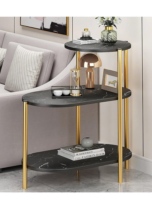 

DubaiGallery Multi-Layer Sofa Side Cabinet Table, Black