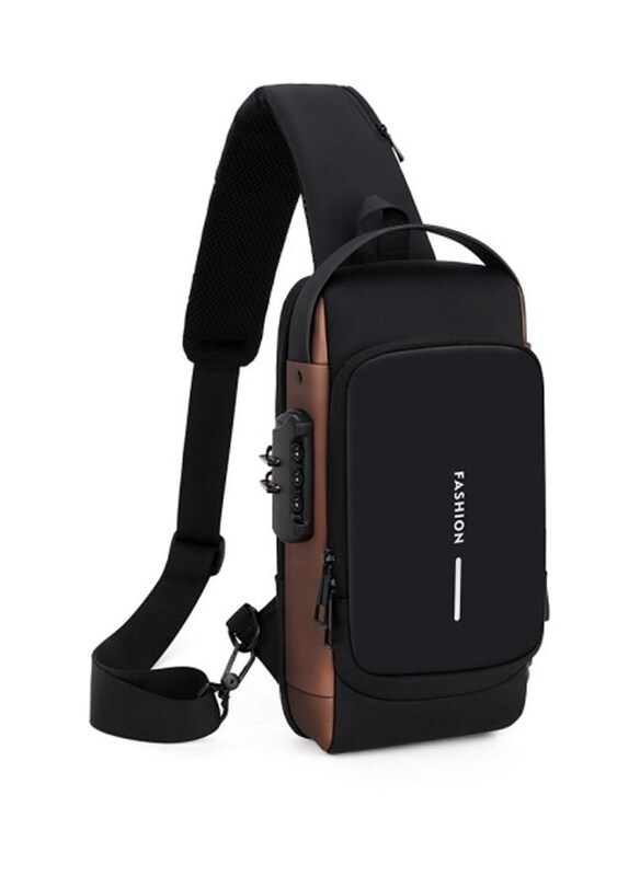 

Generic Men Waterproof USB Charging Anti-Theft Chest Sling Bag Unisex, Black