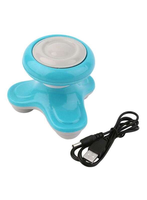 Mini Electric Massager, White/Blue