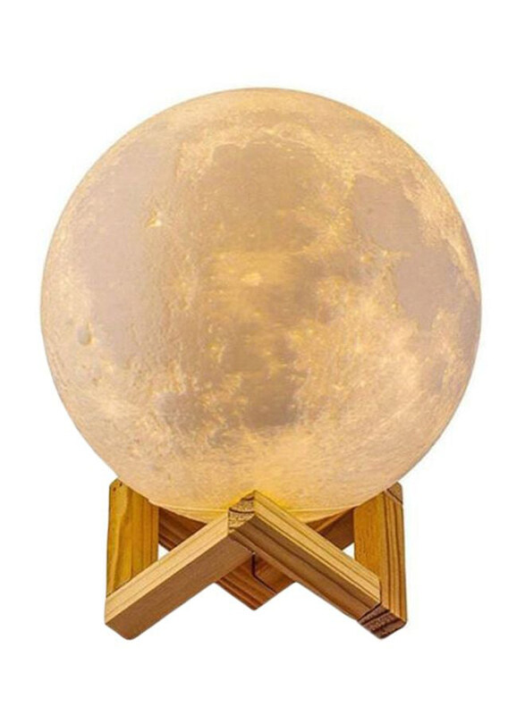

Cytheria 3D Moon Round Lamp with Wood Stand, 8cm, Gold