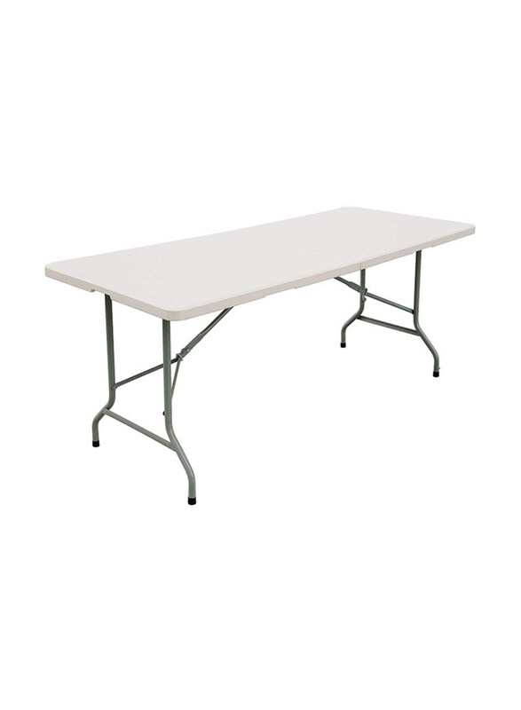 

DubaiGallery Portable Folding Plastic Table with Handle Lock, 6 Foot, White