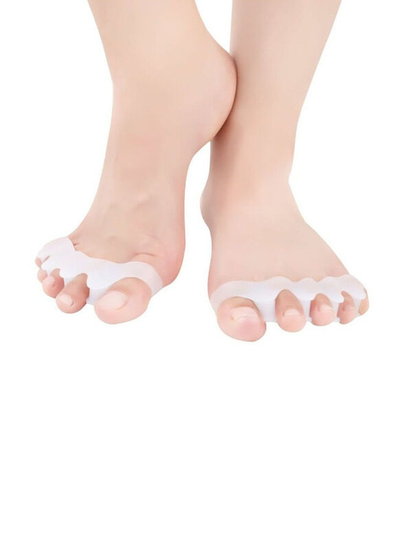 

DubaiGallery Silicone Gel Toe Separator Stretchers Spacers Relieve Pain Straightener, White