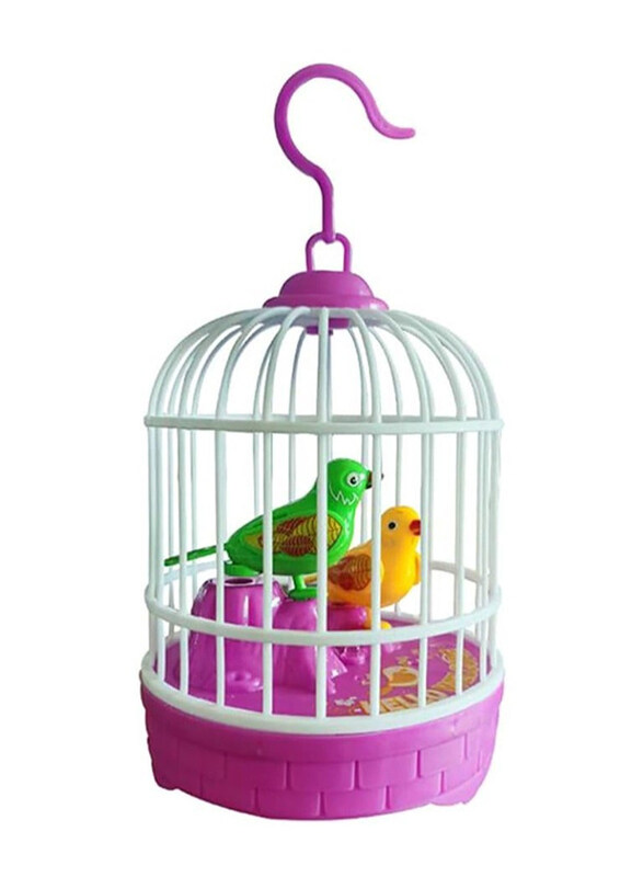 

Generic Pets Chirping Singing Birds Toy Cage, Multicolour