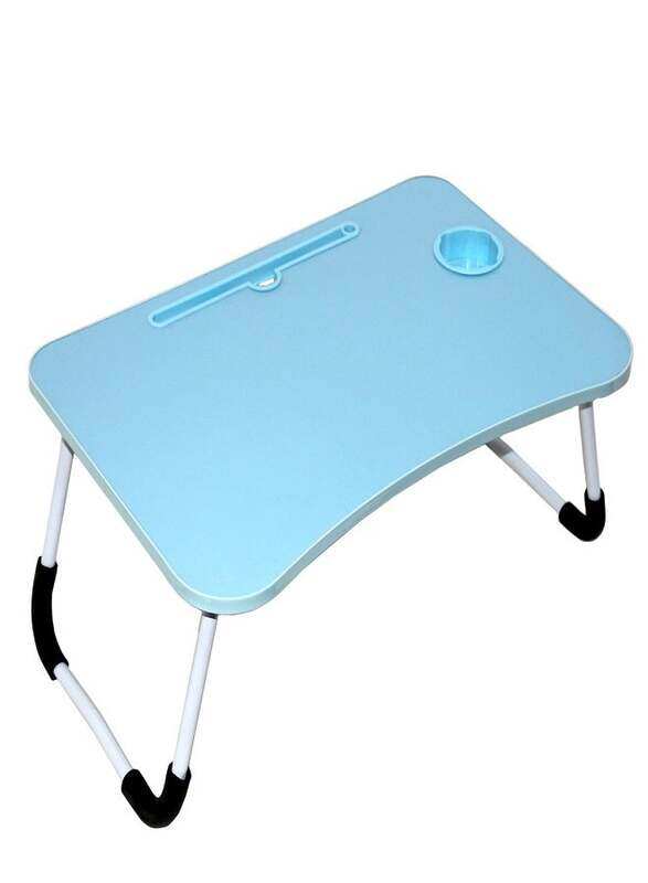 

Unspecified Foldable Laptop Table with Cup Holder, Blue