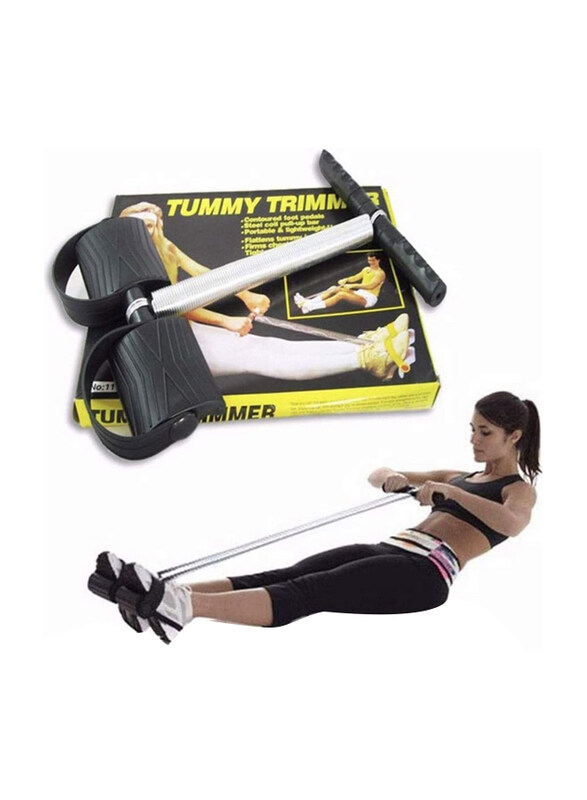 

DubaiGallery Elastic Sit Up Pull Rope Dual Spring Tummy Trimmer, Black