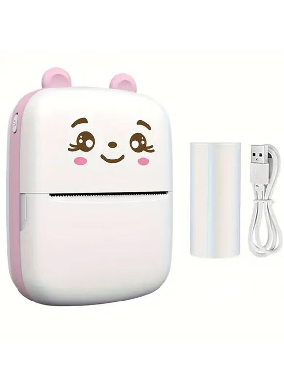 

Dubaigallery Mini Portable Pocket Thermal Inkless Wireless Smart Printer for Photo, Picture, Receipt, Label, Note, QR Code & IOS Android APP, Pink/Whi