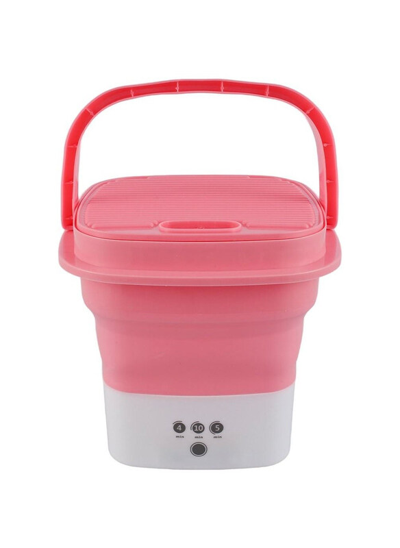 

Generic Household Folding Portable Automatic Washing Machine, Pink
