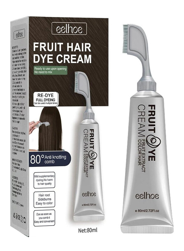 

Eelhoe Natural Fruit Dyeing Cream with Comb, 80ml, Black