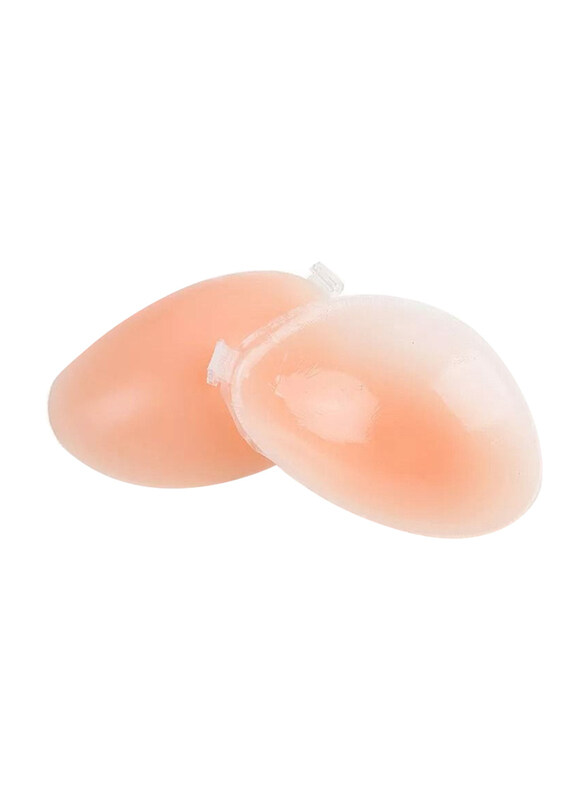 

Generic Deep-V Invisible Silicone Strap Bra, Beige, A