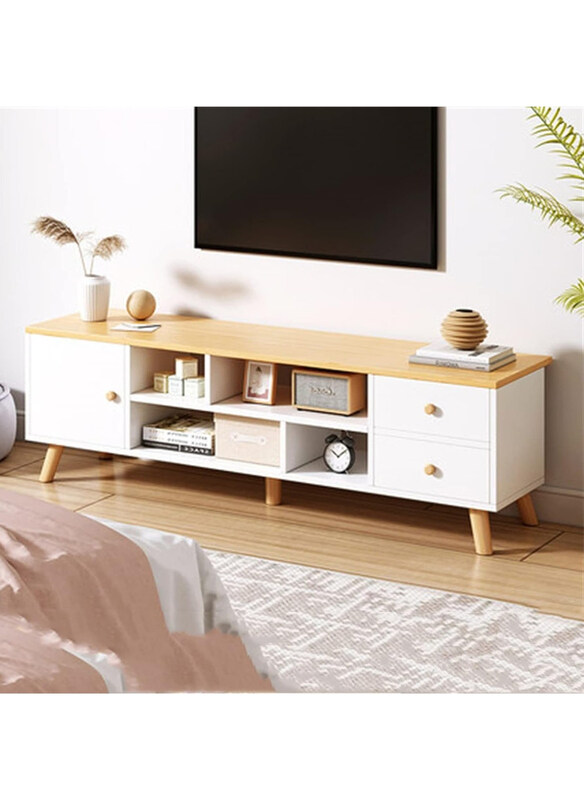 

DubaiGallery TV Cabinet Combination Set Modern Simple Table, White/Beige