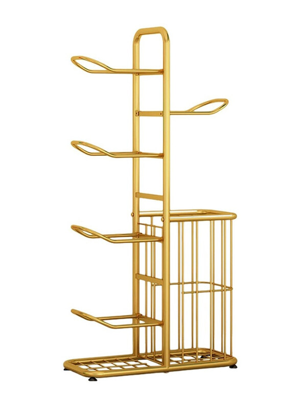 

DubaiGallery Metal Vertical Standing Sport Ball Holder, Gold