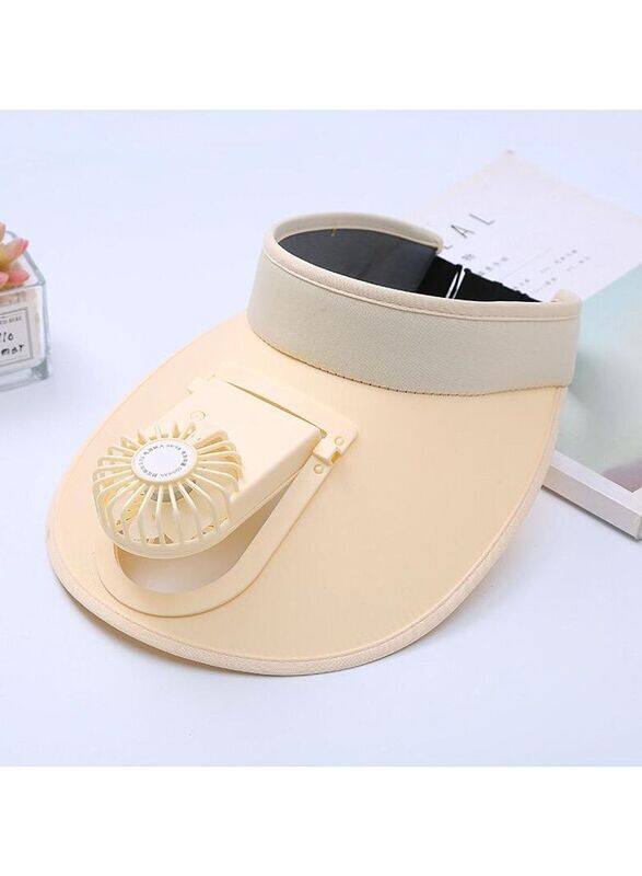 

DubaiGallery Top USB Charging Fan Sunshade Summer Travel Hat for Women, One Size, Beige