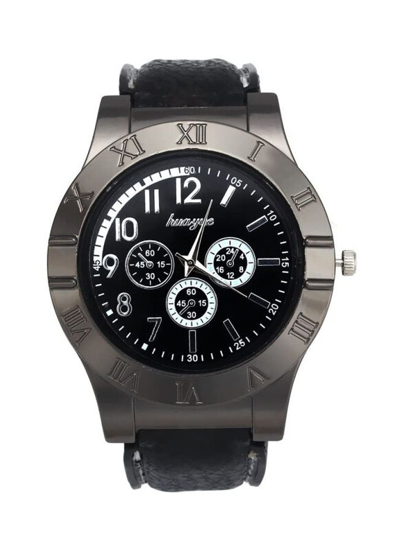 

Huayue Electronic Lighter Analog Watch for Men with Rubber Band, 188, Black