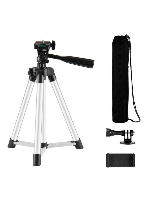 

Generic Tripod Stand With Phone Clamp Holder Set, Silver/Black