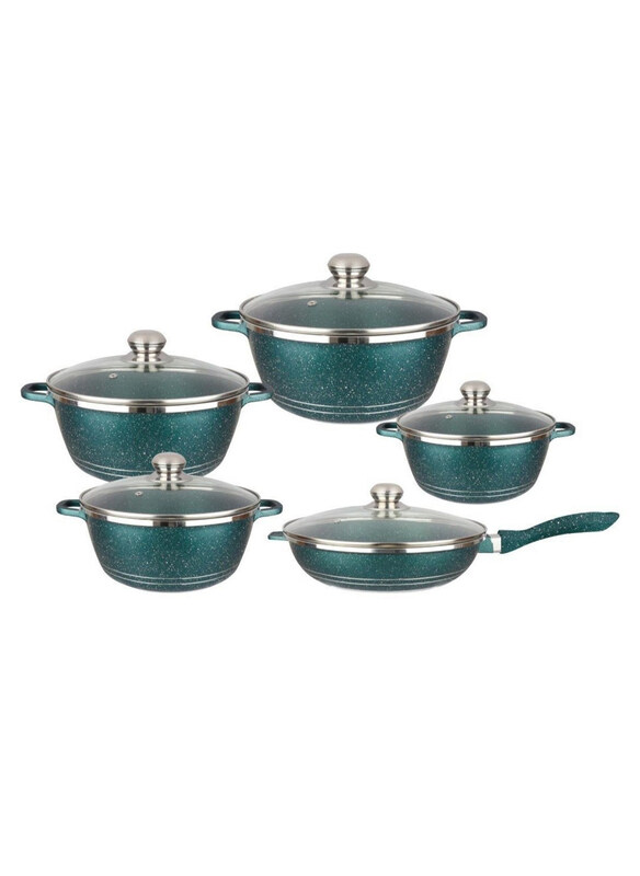 

Generic 12-Piece Kitchen Cookware Set, Green/Clear