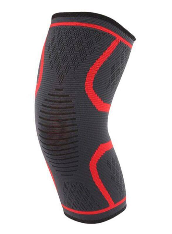 

Generic Non-Slip Sports Protective Knit Knee Pad, X-Large, Grey/Red