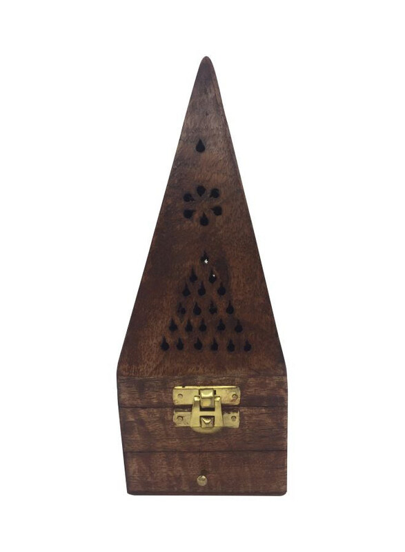 

Generic Pyramid Shape Incense Burner Holder, 21.5 x 8cm, Brown