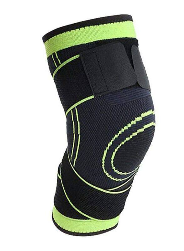 

Generic Pressurized Winding Knit Compression Sports Knee Pad, Medium, Black/Green