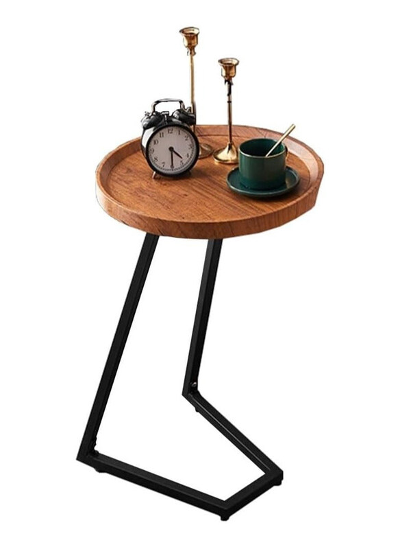 

DubaiGallery Wooden Unique Design Side Table, Brown/Black