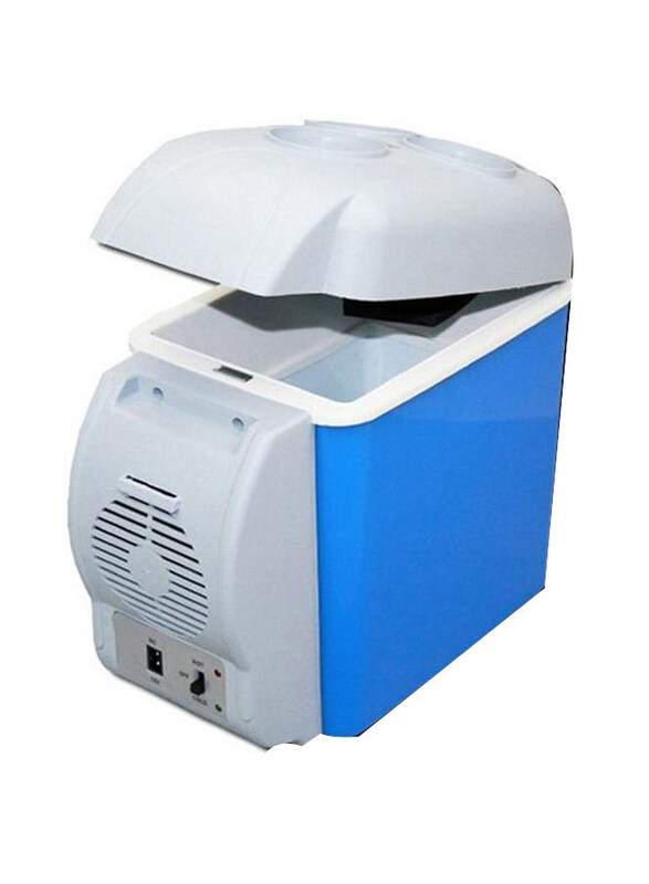 

Generic Car Mounted Portable Mini Fridge, 7.5L, White/Blue