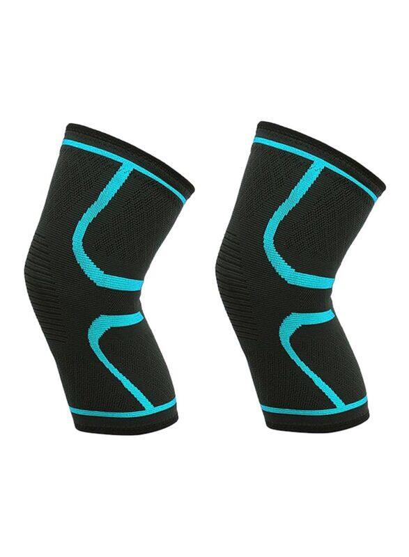 

Generic 2-Piece Compression Knee Sleeves, 27cm, 2 Pieces, Black//Blue
