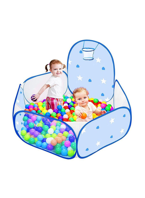 

Generic Foldable Ball Pit Pool Play Tent with Basketball Hoop, Sports & Outdoor Play Set, Blue, Ages 1+