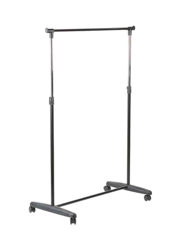 

Generic Single Garment Rack With Wheels, Grey