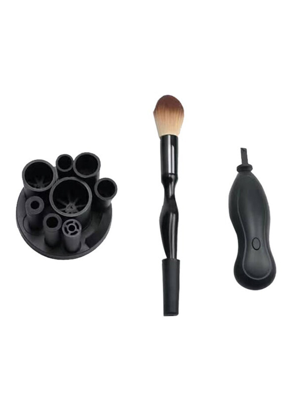 

Generic Electric Makeup Brush Spin Cleaner, Black/Clear