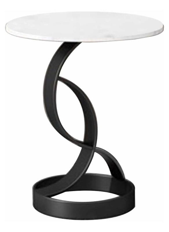 

DubaiGallery Small Luxury Japanese Wood Modern Coffee Table, White/Black