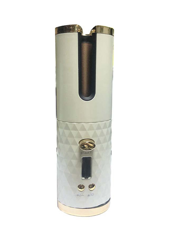 

Generic Wireless USB Automatic Hair Curler, White/Gold