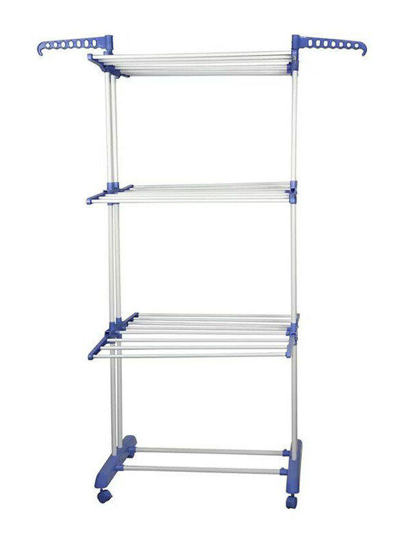 

Generic Clothes Drying Hanger Multi Rack, Medium, Silver/Blue