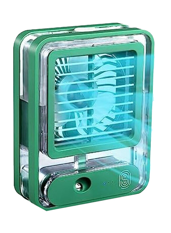 

DubaiGallery Small Personal Desk Fan with Mist Spray and LED Night Light, Green