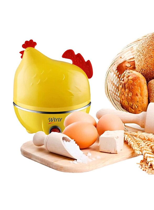 

Wtrtr Egg Boiler, Mini Breakfast Maker Steam Food Cooker Cream Corn 7 Noodles Kids Egg Cooker, 350W, Yellow