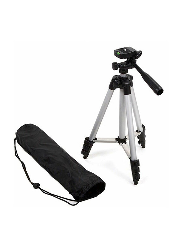

NA 2-Piece Portable Standing Tripod with Bag, Silver/Black