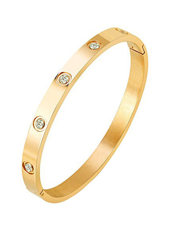 

Mvcoledy 18K Gold Plated Cubic Zirconia Bangle Bracelet