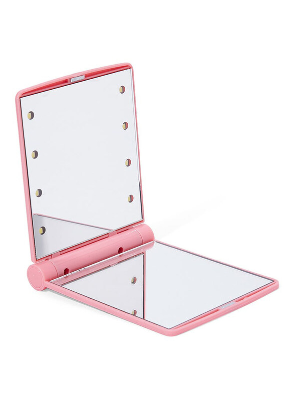 

Generic 8-LED Foldable Makeup Mirror Light, 110 x 85 x 11mm, Pink