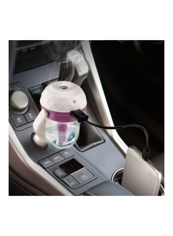 

Generic Car Humidifier with USB Charger Air Purifier, Clear/Purple