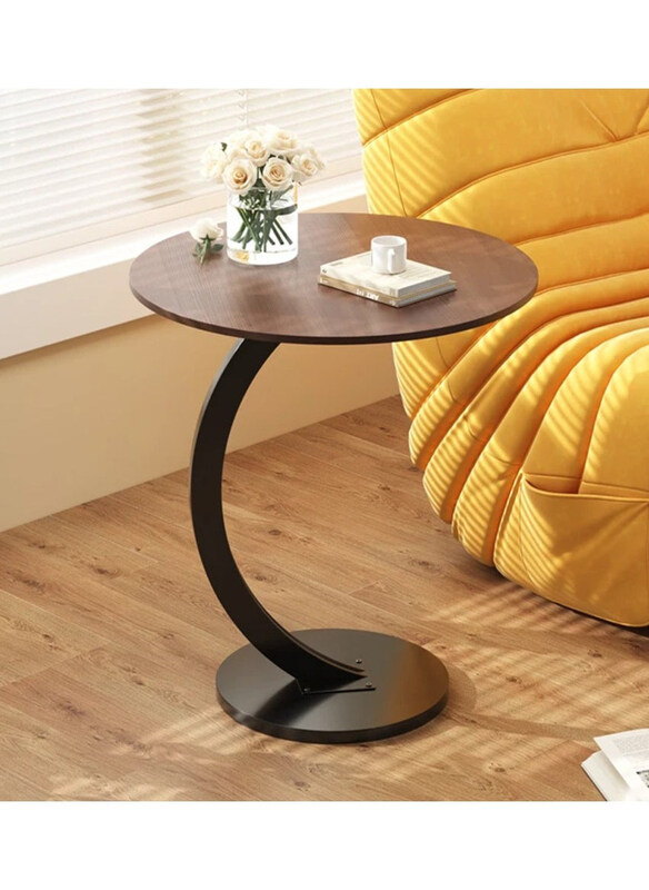 

DubaiGallery Good Stability Marble Living Room Furniture Stainless Steel Small Side Tea Coffee Table, Brown